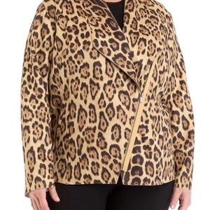 Women's Philosophy Suede Leopard Moto Jacket – Size 2X – NWT